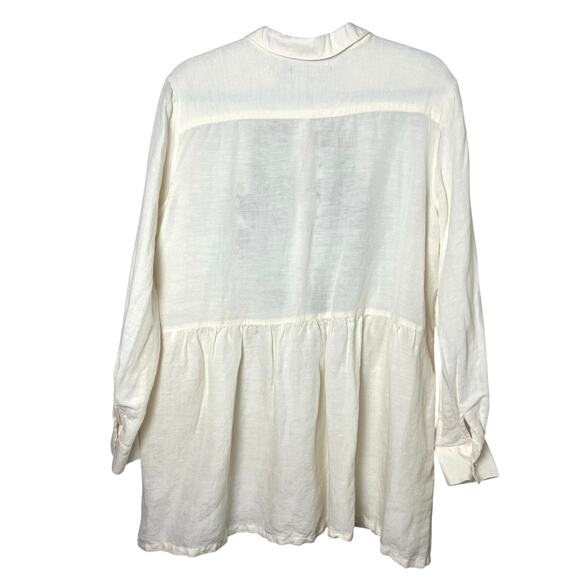 Gudrun Sjödén Embroidered Linen Cotton Peasant Blouse Top Tunic Size Large - Picture 7 of 8